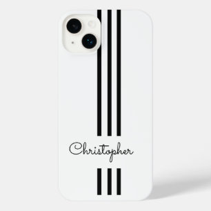 Funda Para iPhone 14 Plus Rayas de carreras modernas y elegantes monogramada