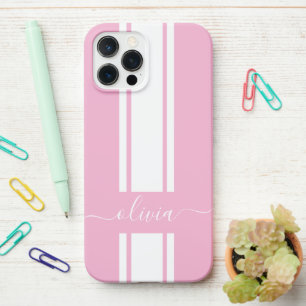 Funda Para iPhone 12 Pro Max Rayas de carreras modernas y elegantes monogramada