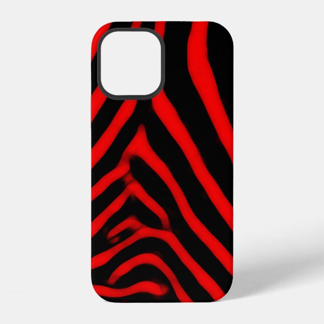 Funda Para iPhone Rayas de cebra rojas (Reverso )