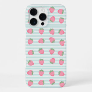 Funda Para iPhone 16 Pro Max Rayas de Fresa Rosadas