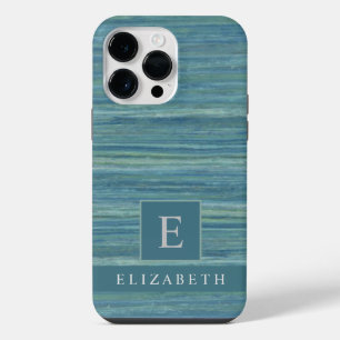 Funda Para iPhone 14 Pro Max Rayas de mármol gris azul personalizado