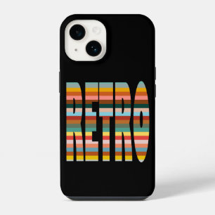 Funda Para iPhone 14 Rayas de palabras retro coloridas
