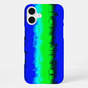 Funda Para iPhone 16 Plus Rayas de vidrio roto azul verdoso