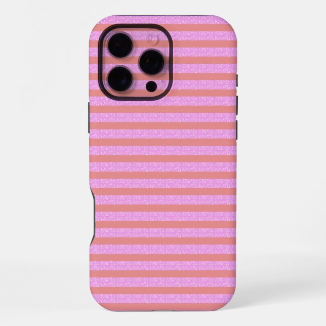 Funda Para iPhone Rayas geométricas rosadas (Reverso )