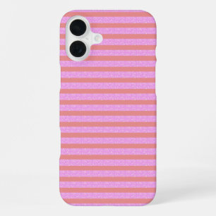Funda Para iPhone 16 Plus Rayas geométricas rosadas Geostripes