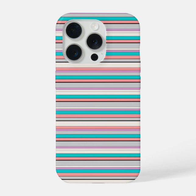 Funda Para iPhone Rayas grises acuáticas lindas (Reverso )
