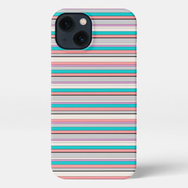 Funda Para iPhone Rayas grises acuáticas lindas (Reverso )