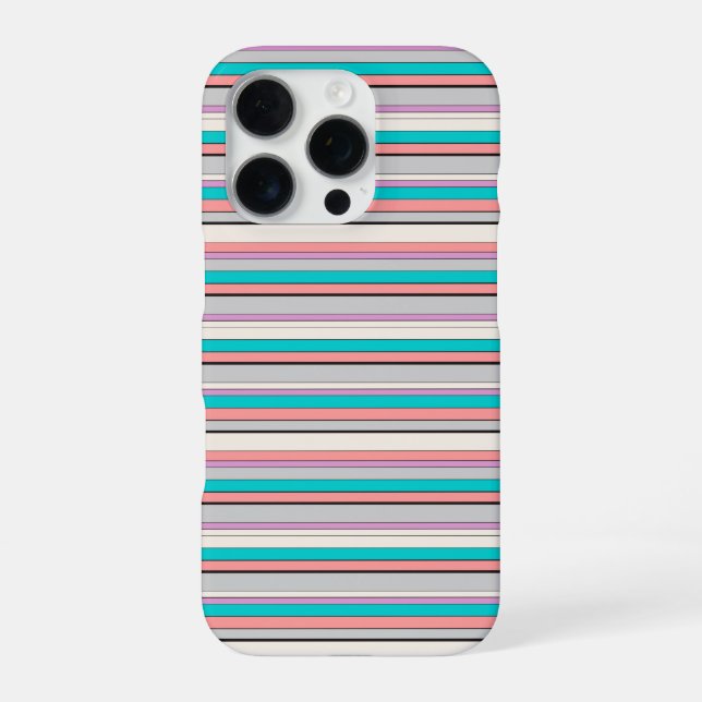Funda Para iPhone Rayas grises acuáticas lindas (Reverso)