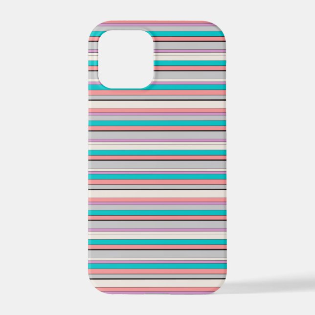 Funda Para iPhone Rayas grises acuáticas lindas (Reverso )