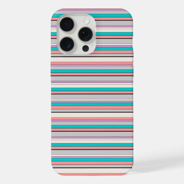 Funda Para iPhone Rayas grises acuáticas lindas (Reverso )
