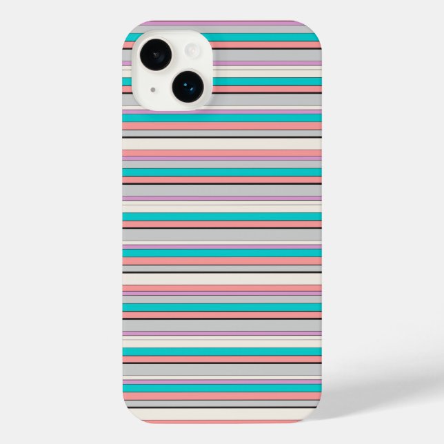 Funda Para iPhone Rayas grises acuáticas lindas (Reverso )