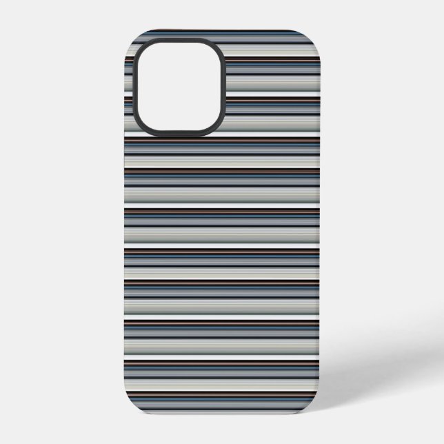 Funda Para iPhone Rayas grises blancas lindas (Reverso )