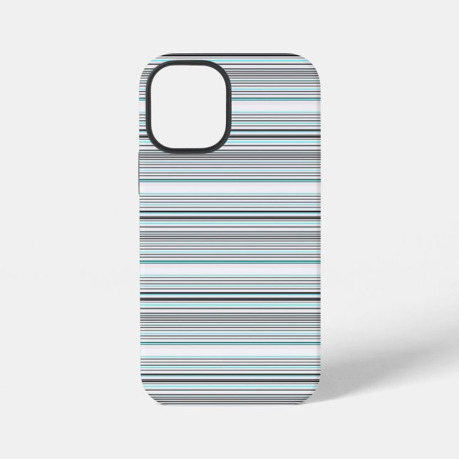 Funda Para iPhone Rayas grises de aqua lindas (Reverso )