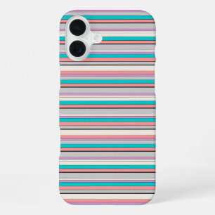 Funda Para iPhone 16 Plus Rayas grises de aqua lindas