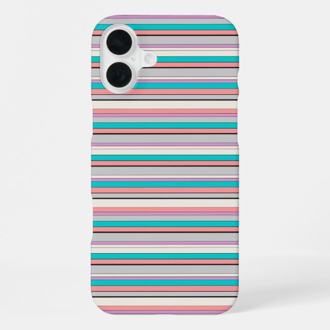 Funda Para iPhone Rayas grises de aqua lindas (Reverso )