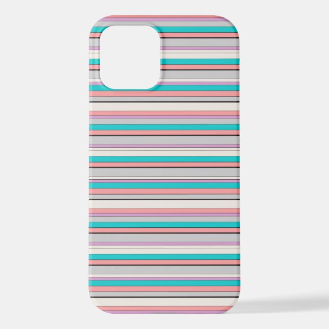 Funda Para iPhone Rayas grises de aqua lindas (Reverso )