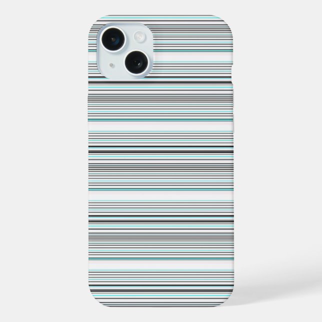 Funda Para iPhone Rayas grises de aqua lindas (Reverso )
