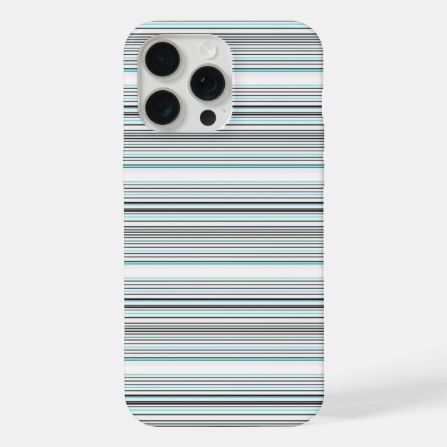 Funda Para iPhone Rayas grises de aqua lindas (Reverso )