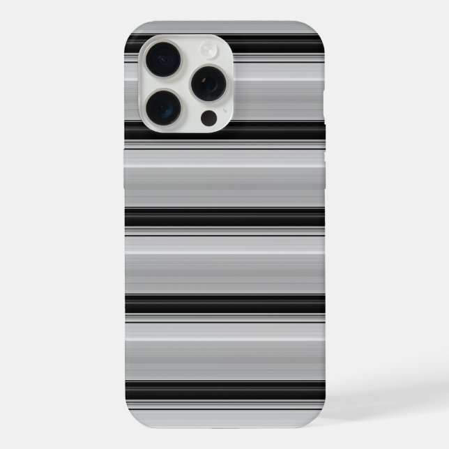 Funda Para iPhone Rayas grises negras lindas (Reverso )