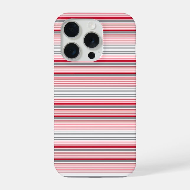 Funda Para iPhone Rayas grises rojas lindas (Reverso )