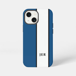 Funda Para iPhone 13 Mini Rayas minimalistas modernas con monograma de moda 
