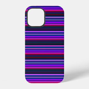 Funda Para iPhone 12 Rayas moradas rosadas lindas