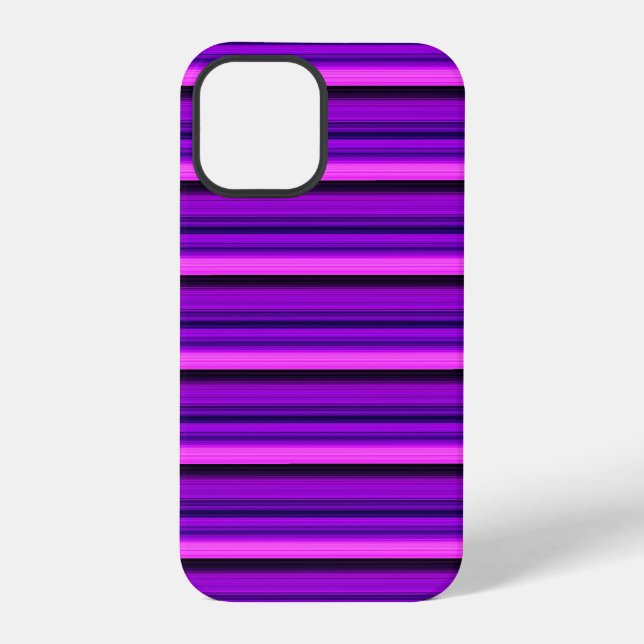 Funda Para iPhone Rayas negras moradas lindas y calientes (Reverso )