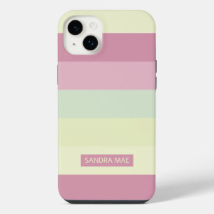 Funda Para iPhone 14 Plus Rayas personalizadas de color amarillo lima verde 