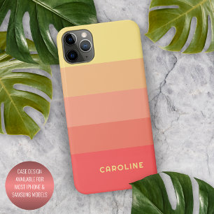 Funda Para iPhone 16 Pro Max Rayas personalizadas de color rojo coral melón nar