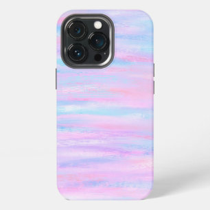 Funda Para iPhone 13 Pro Rayas pintadas Turquesa Rosa Morado Funda-Mate iP