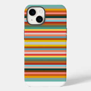 Funda Para iPhone 14 Rayas Retro Horizontales Coloridas