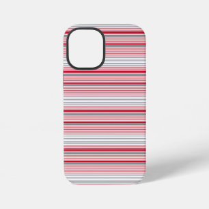 Funda Para iPhone 12 Mini Rayas rojas grises lindas