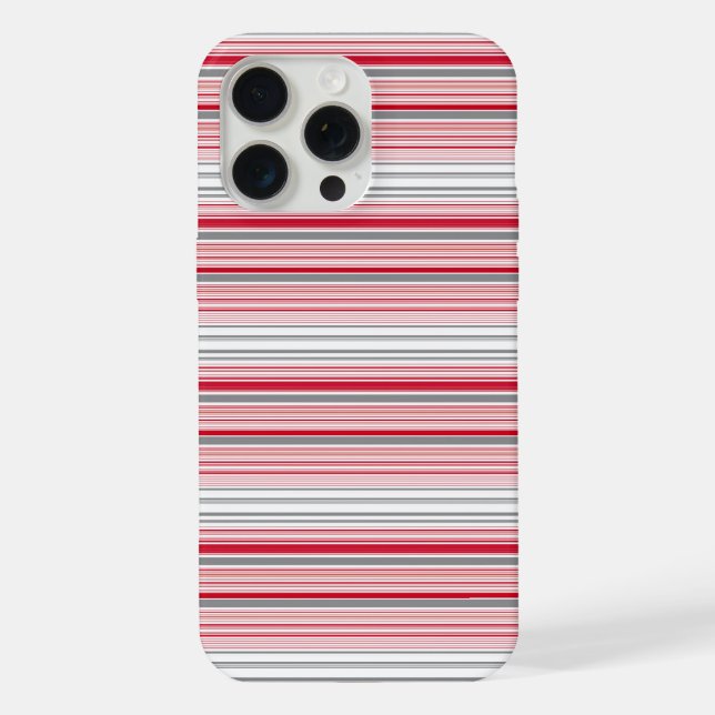 Funda Para iPhone Rayas rojas grises lindas (Reverso )