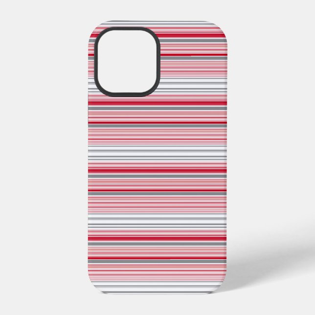 Funda Para iPhone Rayas rojas grises lindas (Reverso )