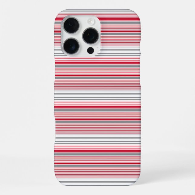 Funda Para iPhone Rayas rojas grises lindas (Reverso )