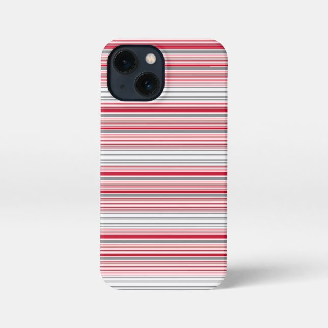 Funda Para iPhone Rayas rojas grises lindas (Reverso )