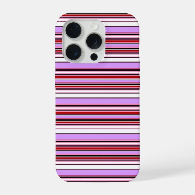 Funda Para iPhone Rayas rojas violetas lindas (Reverso )