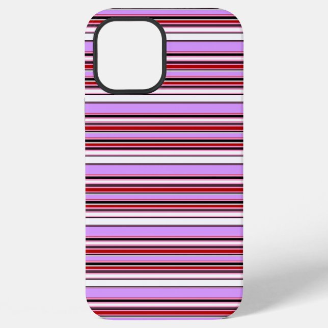 Funda Para iPhone Rayas rojas violetas lindas (Reverso )