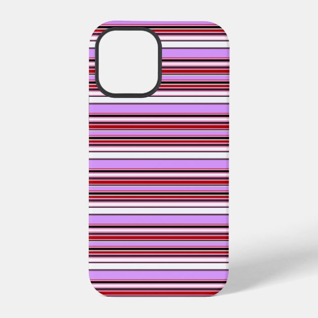 Funda Para iPhone Rayas rojas violetas lindas (Reverso )