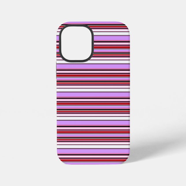 Funda Para iPhone Rayas rojas violetas lindas (Reverso )