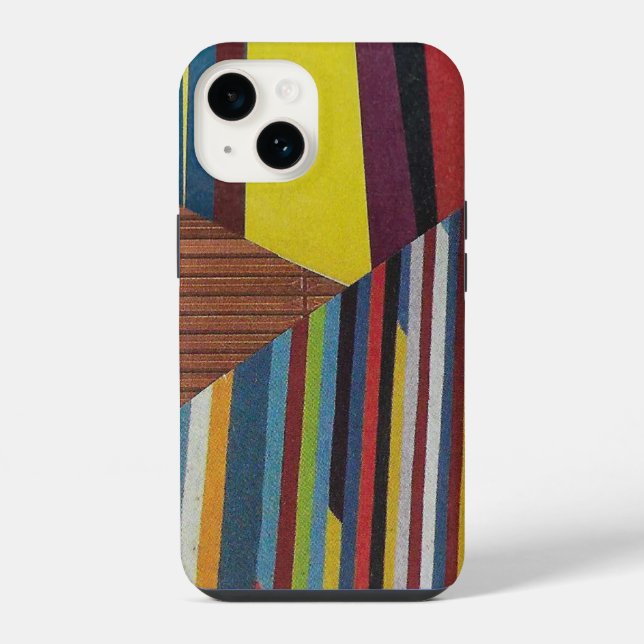 Funda Para iPhone rayas rotas y madera (Reverso )