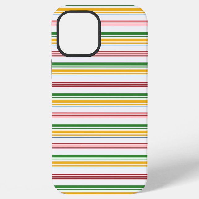 Funda Para iPhone Rayas verdes amarillas lindas (Reverso )