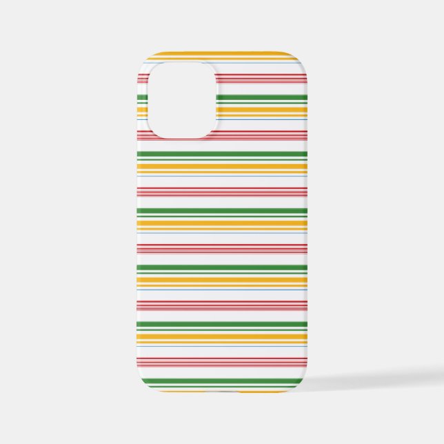 Funda Para iPhone Rayas verdes amarillas lindas (Reverso )