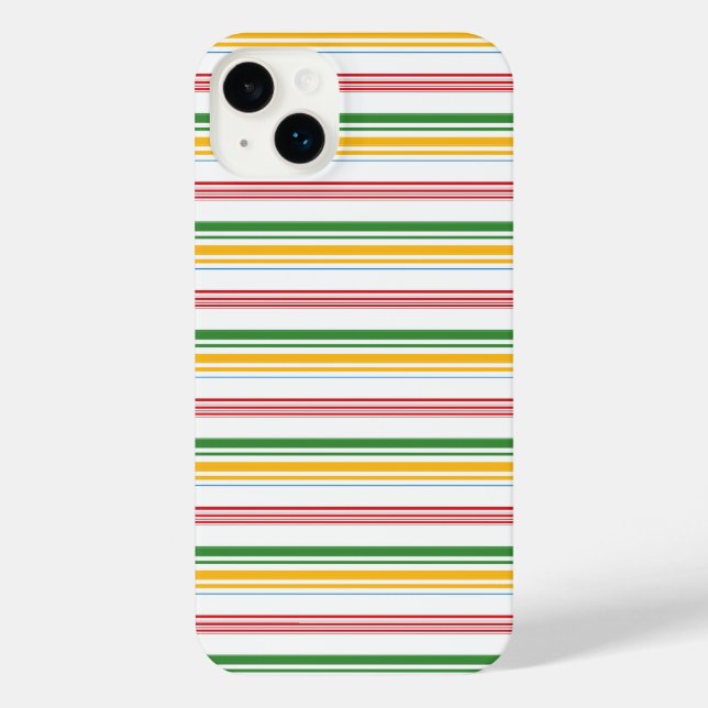 Funda Para iPhone Rayas verdes amarillas lindas (Reverso )