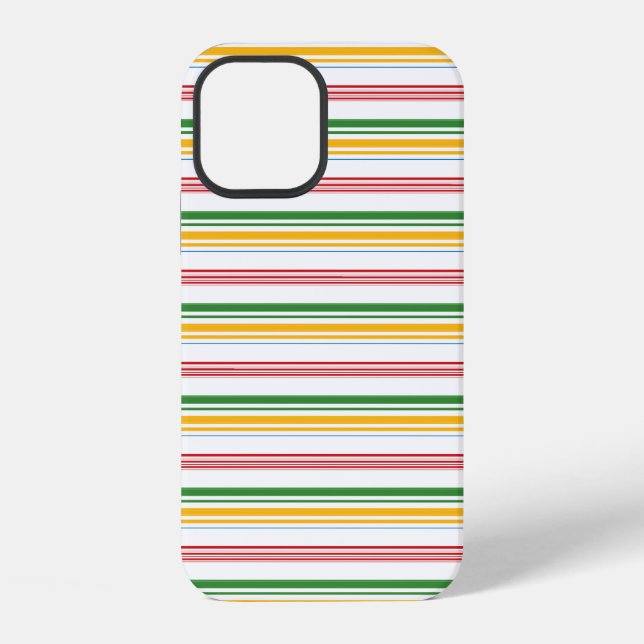 Funda Para iPhone Rayas verdes amarillas lindas (Reverso )
