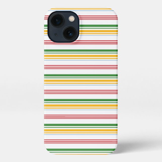 Funda Para iPhone Rayas verdes amarillas lindas (Reverso )