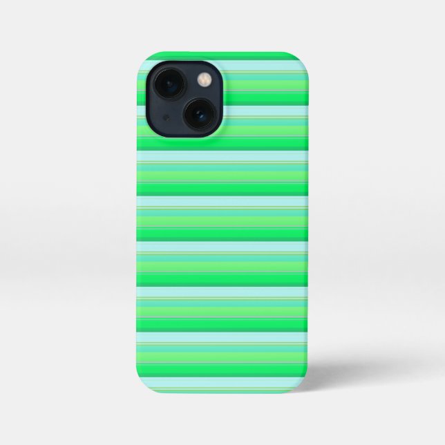 Funda Para iPhone Rayas verdes aqua lindas (Reverso )