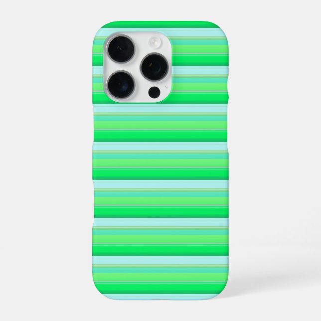 Funda Para iPhone Rayas verdes aqua lindas (Reverso)