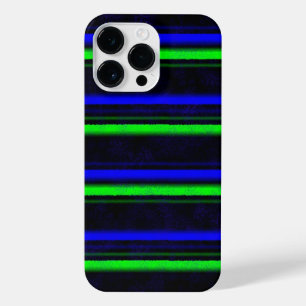 Funda Para iPhone 14 Pro Max Rayas verdes de color azul negro