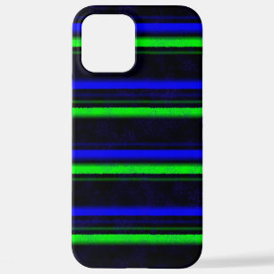 Funda Para iPhone 12 Pro Max Rayas verdes de color azul negro